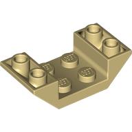 Brick Sloped Inverted 45° 4 × 2 Double with 2 × 2 Recessed Tan