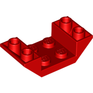 Brick Sloped Inverted 45° 4 × 2 Double with 2 × 2 Recessed Red