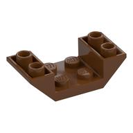 Brick Sloped Inverted 45° 4 × 2 Double with 2 × 2 Recessed Reddish Brown