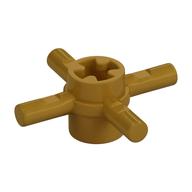 Technic Axle Connector Hub with 4 Bars at 90° Perlgold