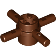Technic Axle Connector Hub with 4 Bars at 90° Reddish Brown