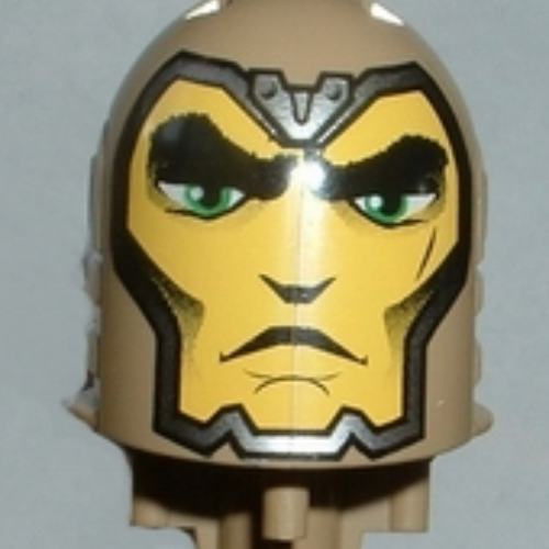 Large Figure Head, Round Top with Kentis, Sir Print Dunkelbeige