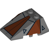 Brick Wedged, Sloped 4 × 4 Triple, Stud Notches with Sith Nightspeeder Print Dunkelblaugrau