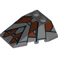Brick Wedged, Sloped 4 × 4 Triple, Stud Notches with Sith Nightspeeder Print 2 Dark Bluish Gray