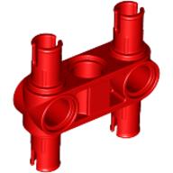 Technic Pin Connector Hub Perpendicular 3L with 4 Pins Red