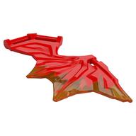 Creature Body Part, Wing 11 × 6 with 3 Bars, Red Marble pattern Transparent-Orange