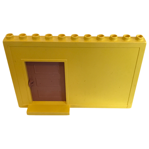 Duplo Building Wall 1 × 11 × 6 with Sliding Recessed Door Yellow