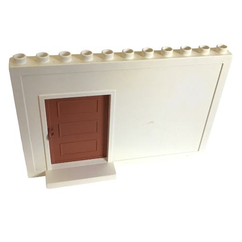 Duplo Building Wall 1 × 11 × 6 with Sliding Recessed Door White