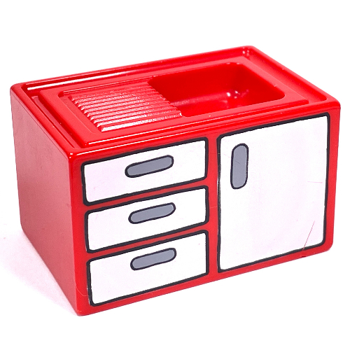 Duplo Sink with Front Cabinet and Drawers Print Blue