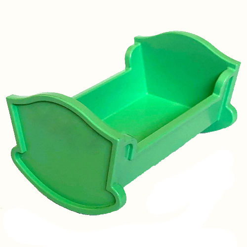 Belville / Duplo, Baby Crib / Cradle Medium Green