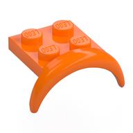 Wheel Arch, Mudguard 2 × 3 × 1 1/3 with 2 × 2 Plate Orange