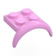 Wheel Arch, Mudguard 2 × 3 × 1 1/3 with 2 × 2 Plate Bright Pink