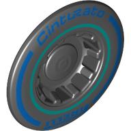 Hub Cap 24mm without Tube with 'PIRELLI Cinturato' print Black