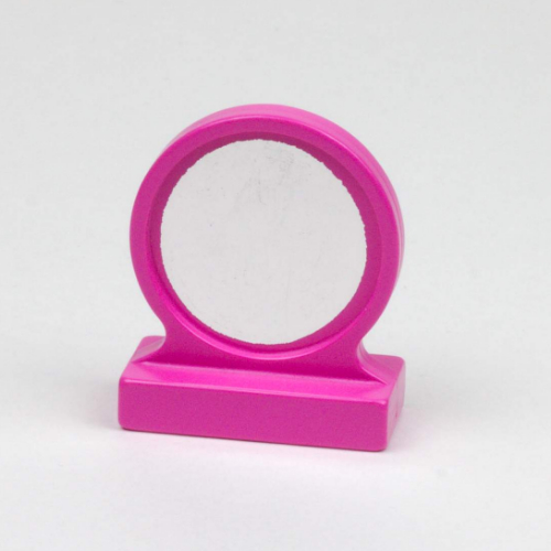 Duplo Mirror with Silver Print Dunkelrosa