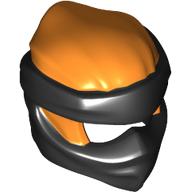 Wrap with Short Back Knot Smooth, Black Mask pattern Orange