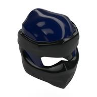 Wrap with Short Back Knot Smooth, Black Mask pattern Dark Blue