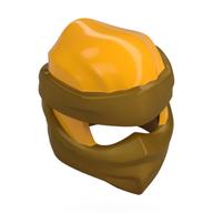 Wrap with Short Back Knot Smooth, Pearl Gold Mask pattern Bright Light Orange