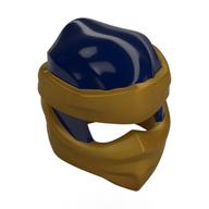 Wrap with Short Back Knot Smooth, Pearl Gold Mask pattern Dark Blue