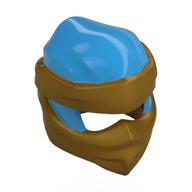 Wrap with Short Back Knot Smooth, Pearl Gold Mask pattern Dunkelazur