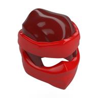 Wrap with Short Back Knot Smooth, Red Mask pattern Dunkelrot