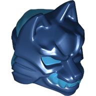 Wrap with Wolf Mask with Medium Azure Eyes, Teeth/Fangs pattern Dunkelblau