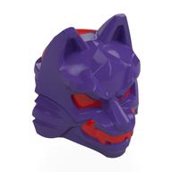 Wrap with Wolf Mask with Red Eyes, Teeth/Fangs pattern Dark Purple