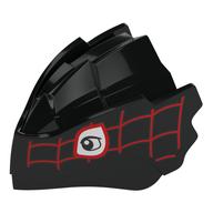 Creature Body Part, Dragon Head with White Eyes, Red Webbing print Black