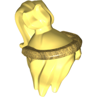 Hair High Ponytail with Pearl Gold Bandana pattern Leuchtendes Hellgelb