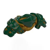 Minifig Neckwear Armour Ninja with Pearl Gold Katana Holder pattern Dark Green