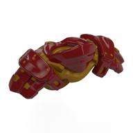 Minifig Neckwear Armour Ninja with Pearl Gold Katana Holder pattern Dunkelrot