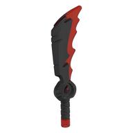 Weapon Sword with Jagged Edges and Trans-Red Flames pattern Pearl Titanium