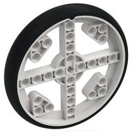 Wheel 88 × 14 with 4 Spokes with 4 Holes, 4 Inserts and Black Integral Tire Weiß