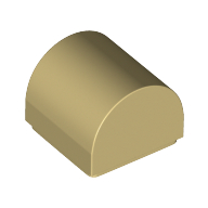 Brick Curved 1 × 1 × 2/3 Double Curved Top, No Studs Tan