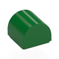 Brick Curved 1 × 1 × 2/3 Double Curved Top, No Studs Green