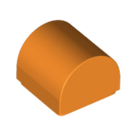 Bogenstein 1 × 1 × 2/3 doppelt gebogen oben, Nr. Noppen Orange