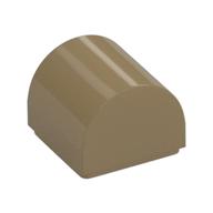 Bogenstein 1 × 1 × 2/3 doppelt gebogen oben, Nr. Noppen Dunkelbeige