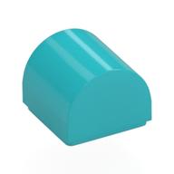 Brick Curved 1 × 1 × 2/3 Double Curved Top, No Studs Medium Azure