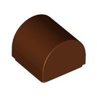 Brick Curved 1 × 1 × 2/3 Double Curved Top, No Studs Reddish Brown