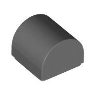 Brick Curved 1 × 1 × 2/3 Double Curved Top, No Studs Dark Bluish Gray