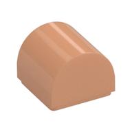 Bogenstein 1 × 1 × 2/3 doppelt gebogen oben, Nr. Noppen Nougat