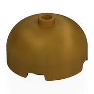 Brick Round 3 × 3 Dome with Center Stud Pearl Gold