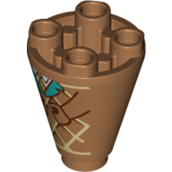 Cone 2 × 2 × 2 Inverted with Ice Cream Waffle/Cone, Hands print Medium Nougat