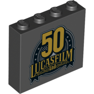Brick 1 × 4 × 3 with '50 LUCASFILM Ltd' print Schwarz