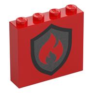 Brick 1 × 4 × 3 with Fire Logo Print Rot