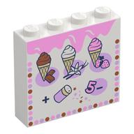 Brick 1 × 4 × 3 with Ice Cream Menu, Sprinkles print White