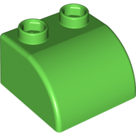 Quatro Brick 2 × 2 with Curve Hellgrün