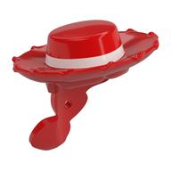 Hair and Hat, Cowboy, with Ponytail Red and White Belt Print Red