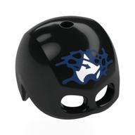 Helmet / Mask, Top Hole (Captain America) with White 'A, on Dark Blue Field, Venomized print Schwarz