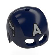 Helmet / Mask, Top Hole, White Mechanical Wings, White 'A' Print (Captain America) Dunkelblau