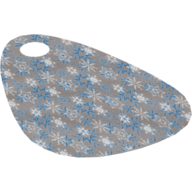 Neckwear Cape, Rounded with One Top Hole, Blue and Silver Snowflakes Print [Traditional Starched Fabric] Mittelblau
